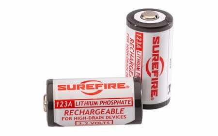 SureFire SFLFP123 123A Batteries White/Black 3.2 Volts 450 mAh (2) Single Pack Rechargeable