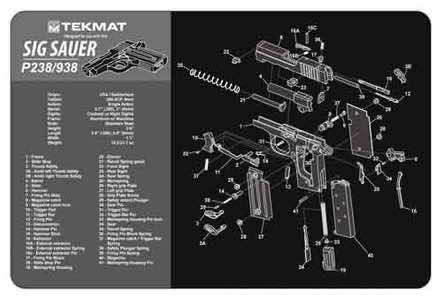 TekMat TEKR17SIGP238 Sig Sauer P238 Cleaning Mat Black/Gray Rubber 11