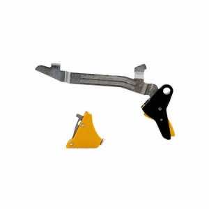 Timney Triggers ALPHAGLOCK5 Alpha Competition 9mm Luger/40 S&W/22 LR, Gold Straight Trigger, Compatible w/Glock Gen5 & Glock 44