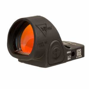 Trijicon 2500003 SRO Matte Black 1x 25mm x 22.5mm 5 MOA Red Dot Reticle 5.0 MOA Dot Handgun Features Lock In/Out Mode
