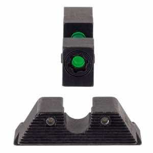 Trijicon 601104 DI Night Sight Set- Glock Large Frame Black | Green Tritium/Fiber Optic Front Sight Black Outline Front Sight Green Tritium Black Outline Rear Sight