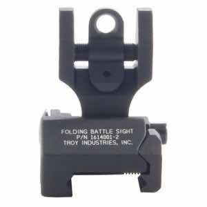 Troy Ind SSIGFBSROBT00 Rear Folding BattleSight Round Black Hardcoat Anodized for AR-15