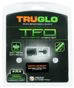 TruGlo TG131NT4 TFO Black | Green Tritium & Fiber Optic Front Sight Green Tritium & Fiber Optic Rear Sight