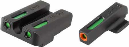 TruGlo TG13KA1PC TFX Pro Black | Green Tritium & Fiber Optic Orange Outline Front Sight Green Tritium & Fiber Optic Rear Sight