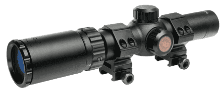 Truglo TG8514BC Tru-Brite 30 Hunter 1-4x 24mm Obj 92.6-23.03 ft @ 100 yds FOV 30mm Tube Black Finish Circle Duplex