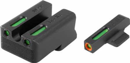 TruGlo TG13NV4PC TFX Pro Black | Green Tritium & Fiber Optic Orange Outline Front Sight Green Tritium & Fiber Optic Rear Sight
