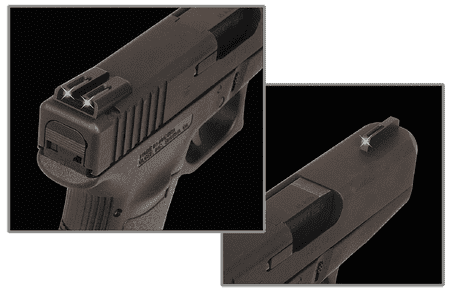 TruGlo TG131KTY TFO Black | Green Tritium & Fiber Optic Front Sight Yellow Tritium & Fiber Optic Rear Sight