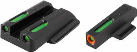 TruGlo TG13RS2PC TFX Pro Black | Green Tritium & Fiber Optic Orange Outline Front Sight Green Tritium & Fiber Optic Rear Sight