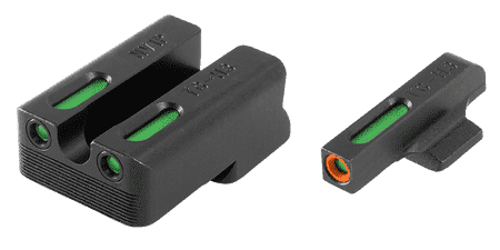 TruGlo TGTG13NV2PC TFX Pro Green Tritium & Fiber Optic Orange Outline Front Sight Green Tritium & Fiber Optic Rear Sight