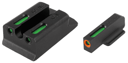 TruGlo TG13RS1PC TFX Pro Black | Green Tritium & Fiber Optic Orange Outline Front Sight Green Tritium & Fiber Optic Rear Sight