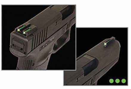 TruGlo TG131GT1A TFO Green Fiber Optic/Tritium Front & Rear/Black Nitride Fortress Frame, Compatible w/Glock 42/43/43X/48 Except MOS, Front Post/Rear Dovetail Mount