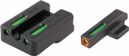 TruGlo TG13HP1PC TFX Pro Black | Green Tritium & Fiber Optic Orange Outline Front Sight Green Tritium & Fiber Optic Rear Sight