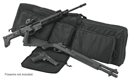 US PeaceKeeper P30049 3-Gun Case Water Resistant Black 600D Polyester w/ 3 Padded Pockets Zippered Handgun Case Webbing System & Thick Padding