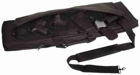 US PeaceKeeper P30042 RAT Case Water Resistant Black 600D Polyester w/ Padding Adjustable Straps Air Vents & Front Pocket w/ Triple Mag Pouch