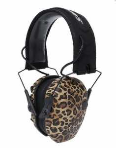 Walker's GWPRSEM-LEO Razor Slim Electronic Muff 23 dB Over the Head Leopard Print/Black Polymer