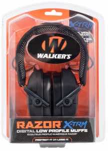Walker's GWPXDRSEM Razor X-TRM Digital Electronic Muff 21 dB Over the Head Black Polymer