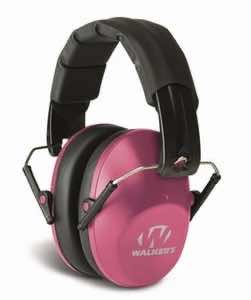 Walker's GWPFPM1PNK Pro Low Profile Passive Muff 22 dB Over the Head Pink/Black Polymer