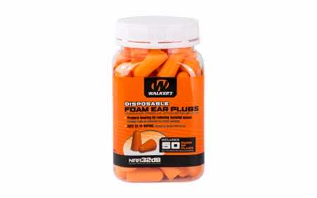 Walker's GWPFP50PK Foam Ear Plugs Disposable Foam 33 dB Orange 50 Pair