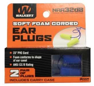 Walker's GWPEPCORDYL Corded Foam Ear Plugs 32 dB In The Ear Yellow Adult 2 Pair
