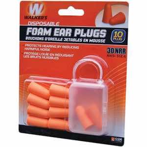 Walker's GWPFP5PK Foam Ear Plugs Foam 32 dB In The Ear Orange Adult 5 Pair