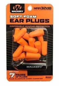 Walker's GWPPLGCANOR Foam Ear Plugs 32 dB Orange Adult 7 Pair