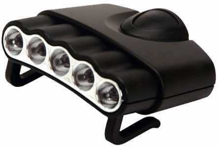 Cyclops CYC-HCPACK-W Orion 5-LED Hat Clip Light Black 27 Lumens White LED