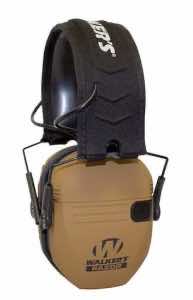 Walker's GWPRSEMBB Razor Slim Electronic Muff 23 dB Over the Head Battle Brown/Black Polymer