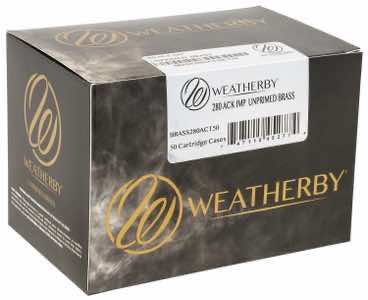 Weatherby BRASS280ACT50 Unprimed Cases 280 ACKLEY Rifle Brass/ 50 Per Box
