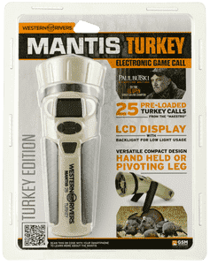 Western Rivers GC25TKY Mantis Electronic Turkey Call, 25 Preloaded Sounds, Tan Plastic Includes Hand Lanyard