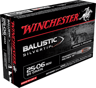 Winchester Ammo SBST2506A Ballistic Silvertip 25-06 Rem 85 gr Fragmenting Polymer Tip 20 Per Box/ 10 Case