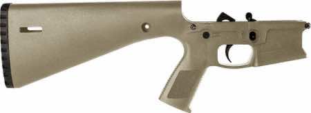 Wraithworks Wraithworks WARP-15 Polymer Complete AR15 Lower Receiver - FDE | Mil-Spec Parts Kit | Integral Buttstock & Textured Pistol Grip | Trap Door Buttplate