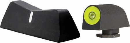 XS Sights GL0009P3Y DXT2 Big Dot Night Sights fits Glock Black | Green Tritium Yellow Outline Front Sight White Stripe Rear Sight